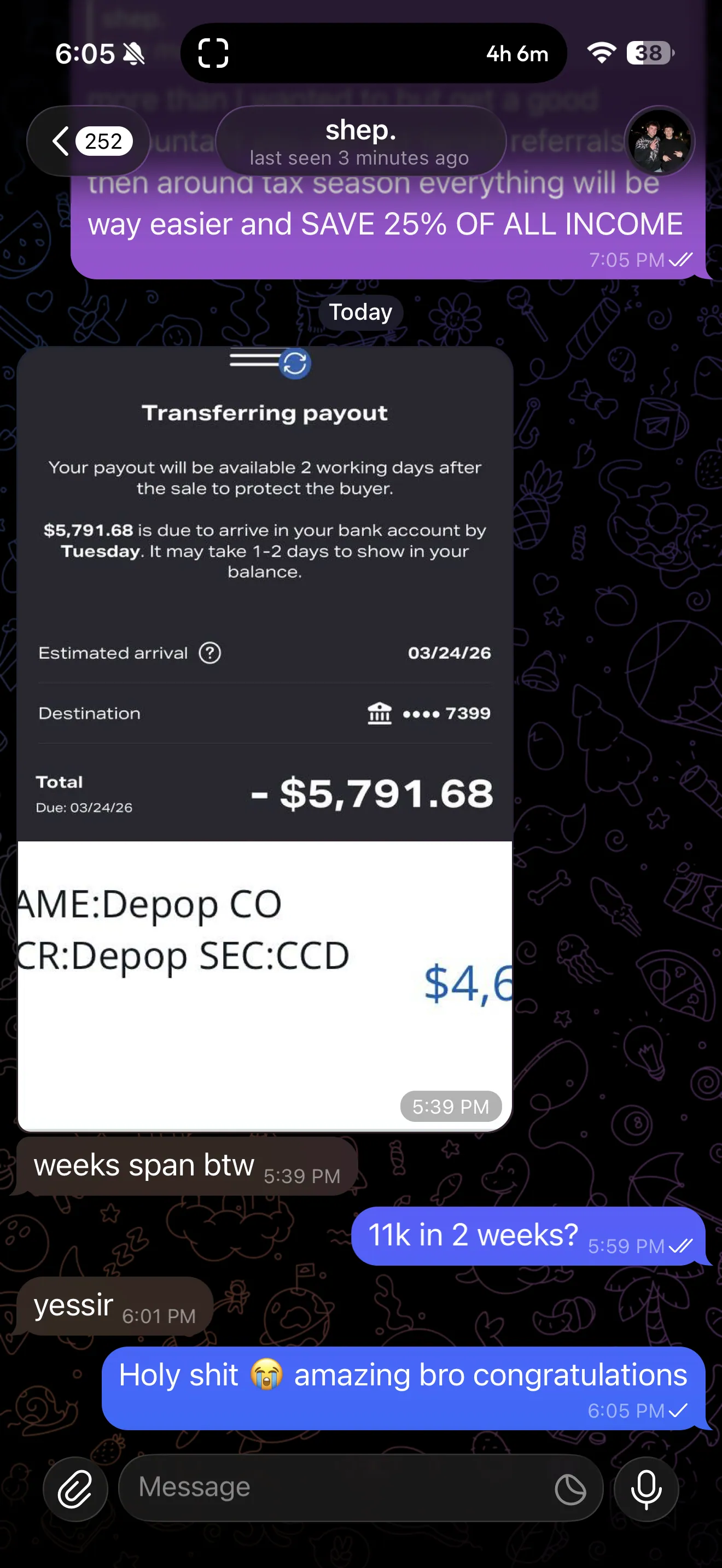 shep. — $5,791.68